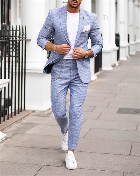 mens suits with white sneakers